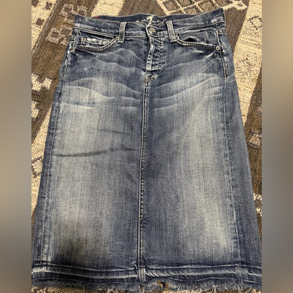 7 For All Mankind Dresses & Skirts - 7 for all Mankind sz 26 (4/6) XS womens denim jean midi skirt.